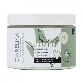 Кремовая маска-шейкер для лица Carelika Creamy Shaker Prebiotic Mask Green Clay на основе пребиотиков с зеленой глиной, 200 г
