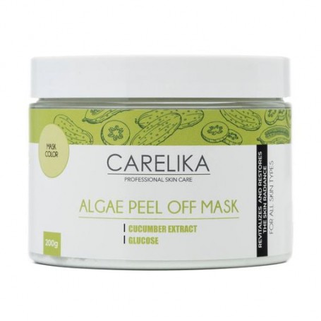 Альгинатная маска для лица Carelika Algae Peel Off Mask Cucumber Extract на основе водорослей с экстрактом огурца, 200 г