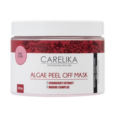 Альгинатная маска для лица Carelika Algae Peel Off Mask Cranberry Extract на основе водорослей с экстрактом клюквы, 200 г