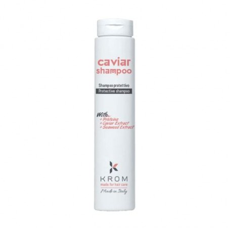 Защитный шампунь для волос Krom Caviar Shampoo с протеинами, экстрактом икры, экстрактом морских водорослей, 250 мл