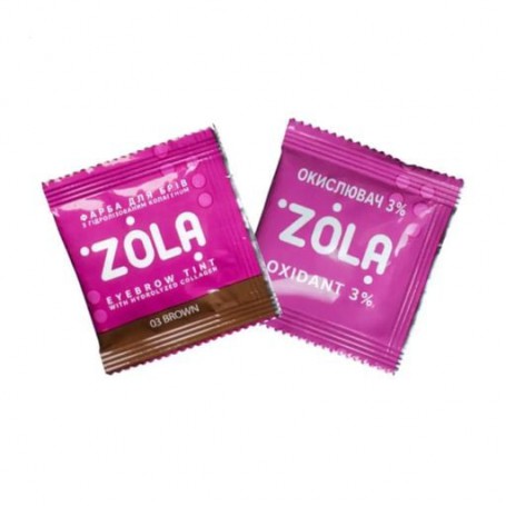 Набор для покраски бровей Zola Eyebrow Tint (краска 03 Brown, 5 мл + окислитель 3%, 5 мл)