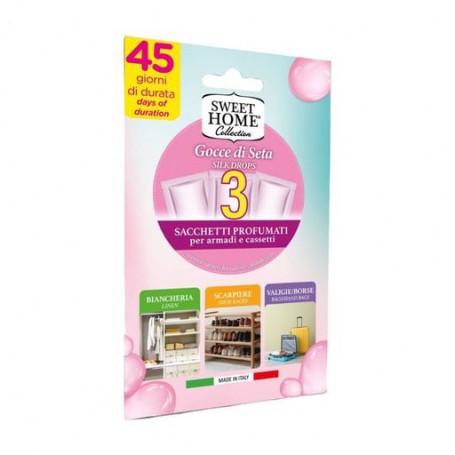 Ароматическое саше для гардероба Sweet Home Collection Silk Drops Scented Sachets, 3 шт