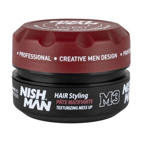 Мужская матовая паста для укладки волос Nishman Hair Styling Matte Paste Texturizing Mess Up M3, 100 мл