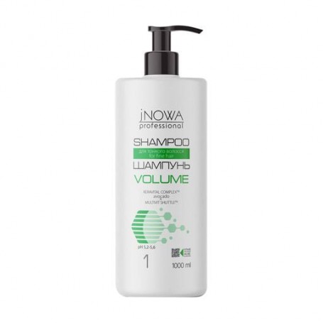 Шампунь jNOWA Professional 1 Volume Shampoo для объема тонких волос, с дозатором, 1 л.