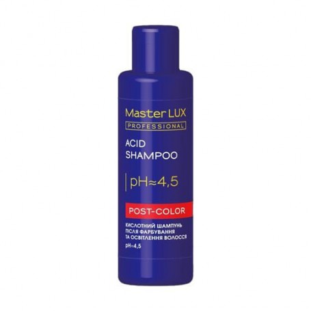 Кислотный шампунь Master LUX Professional Acid Shampoo Post-Color после окрашивания и осветления волос, 250 мл