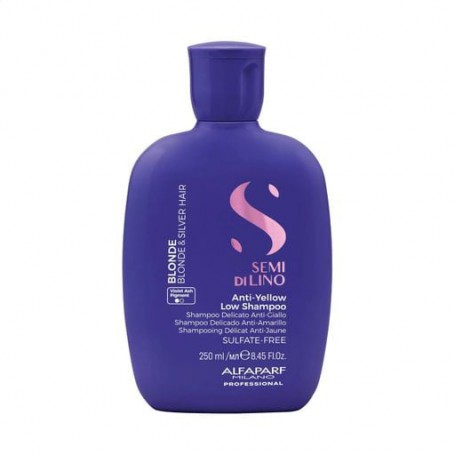 Шампунь Alfaparf Milano Semi Di Lino Blonde Anti-Yellow Low Shampoo для светлых и обесцвеченных волос, 250 мл