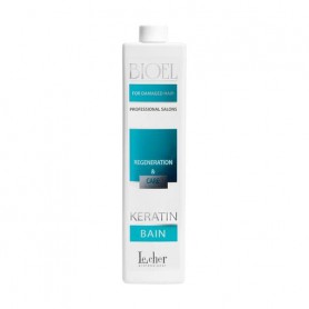 Восстанавливающий шампунь Lecher Bioel Keratin Bain для сухих и поврежденных волос, 1 л
