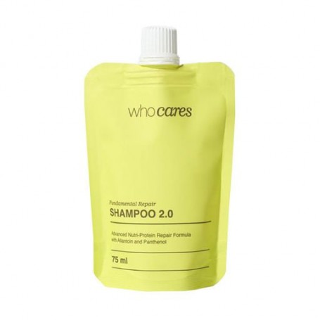 Шампунь Who Cares Shampoo 2.0 Fundamental Repair для глубокого очищения нормальной и склонной к жирности кожи головы, 75 мл