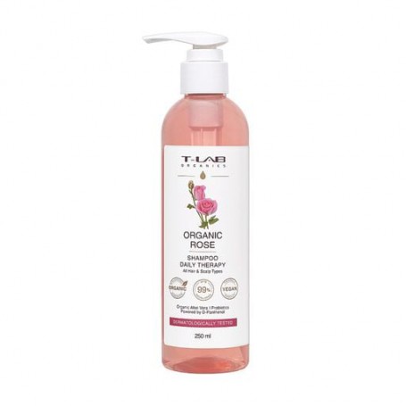 Шампунь T-LAB Professional Organics Organic Rose Shampoo Daily Therapy для ежедневного ухода за волосами, 250 мл