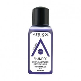 Шампунь Atricos Milano Atri-Tech Purple Activator No Yellow Effect Shampoo для уменьшения эффекта желтого цвета волос, 30 мл