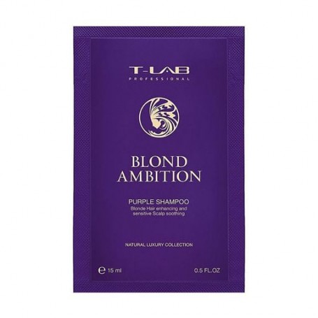 Шампунь T-LAB Professional Blond Ambition Purple Shampoo для коррекции цвета и питания волос, 15 мл