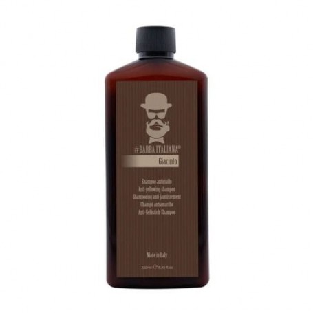 Мужской серебристый шампунь для волос Barba Italiana Giacinto Anti-Yellow Shampoo, 250 мл