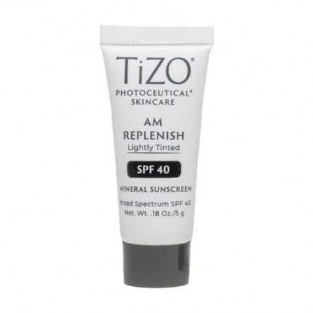 Дневной питательный крем для лица и тела TiZO Photoceutical Skincare AM Replenish Lightly Tinted SPF 40 с легким оттенком, 5 г