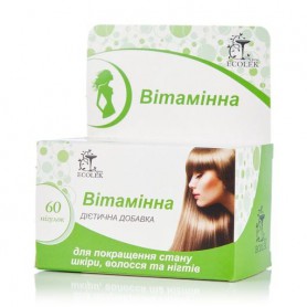 Витаминный комплекс для улучшения состояния кожи, волос и ногтей Ecolek, 60 таблеток