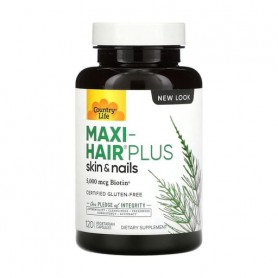 Комплекс для роста и укрепления волос Country Life Maxi-Hair Plus, 120 капсул