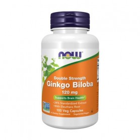 Гинкго билоба NOW Foods Double Strength Ginkgo Biloba 120 мг, 100 капсул