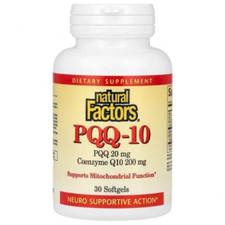 Антиоксидант Natural Factors PQQ-10, PQQ 20 mg Coenzyme Q10 200 mg 30 Softgels (1387178)