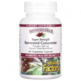 Ресвератрол Natural Factors Resveratrol Rich Super Strength Resveratrol Concentrate 60 Veg Caps (1005589)