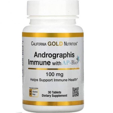 Натуральная добавка для иммунитета California Gold Nutrition Andrographis Immune with AP-BIO 100 mg 30 Tabs (1051742)