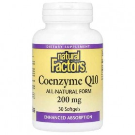 Коэнзим Natural Factors Coenzyme Q10 200 mg 30 Softgels (929299)