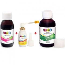 Противопростудное средство для детей Pediakid Комплекс Сопли и кашель Nez Gorge 125 ml Honey and Lemon + Nez Gorge Spray 20 ml +