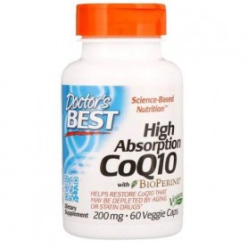 Коэнзим Doctor's Best High Absorption CoQ10 with BioPerine 200 mg 60 Veg Caps (866940)