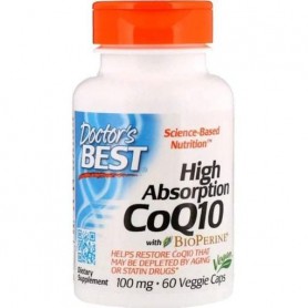 Коэнзим Doctor's Best High Absorption CoQ10 with BioPerine 100 mg 60 Veg Caps DRB-00069 (866825)