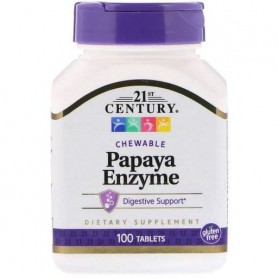 Антиоксидант 21st Century Papaya Enzyme 100 Tabs (865186)