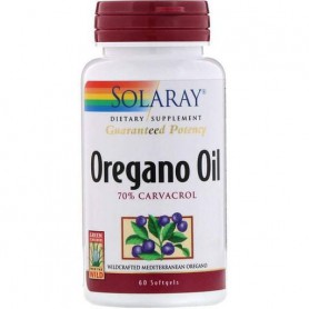 Масло Орегано Solaray Oregano Oil, 70% Carvacrol 60 Softgels SOR41349 (855923)