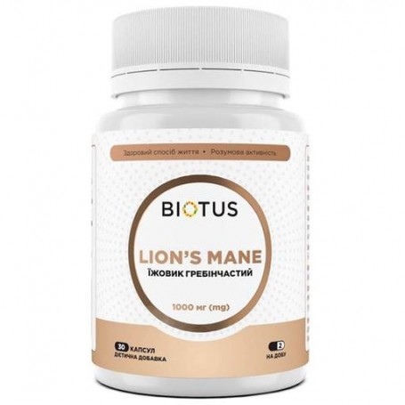 Комплекс для профилактики работы головного мозга Biotus Lion's Mane 500 mg per capsule 30 Caps (1327135)