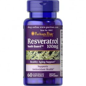 Ресвератрол Puritan's Pride Resveratrol 100 mg 60 Softgels (856788)