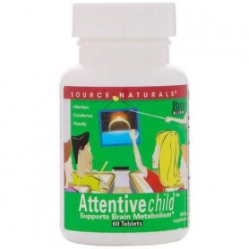 Комплекс для профилактики работы головного мозга Source Naturals Attentive Child 60 Tabs (855067)