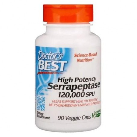 Серрапептаза Doctor's Best High Potency Serrapeptase 120,000 SPU 90 Caps DRB-00231 (880855)
