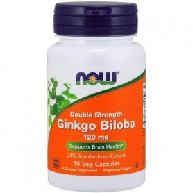 Гинкго Билоба NOW Foods Ginkgo Biloba Double Strength 120 mg 50 Veg Caps (861912)