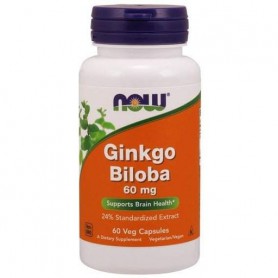 Гинкго Билоба NOW Foods Ginkgo Biloba 60 mg 60 Veg Caps (861909)