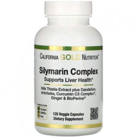 Смесь экстрактов California Gold Nutrition Silymarin Complex, Supports Liver Health 300 mg 120 Veg Caps CGN0 (1261673)