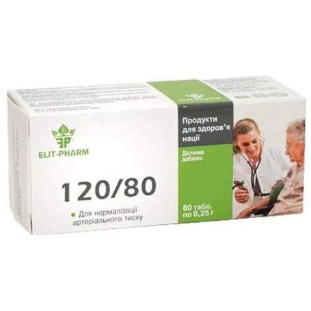Комплекс для профилактики давления и кровообращения Elit-Pharm 120\80 80 Tabs (1261893)