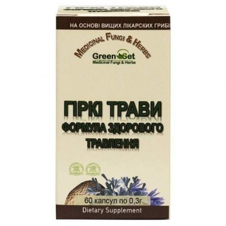 Улучшение работы кишечника GreenSet Горькие Травы - Формула Здорового Пищеварения 60 капсул (1095555)