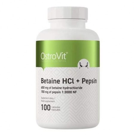 Энзимы для спорта OstroVit Betaine HCl + Pepsin 100 Caps (1030585)