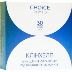 Натуральная примесь Choice Клинхелп для очищения организма от ядов, шлаков и токсинов 400 мг 30 капсул (1443653)
