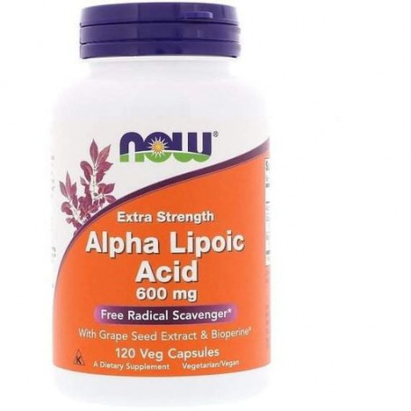 Альфа-липоевая кислота NOW Foods Alpha Lipoic Acid, Extra Strength 600 mg 120 Veg Caps (879827)