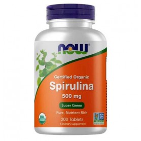 Спирулина NOW Foods Spirulina Certified Organic 500 mg 200 Tabs (864685)