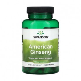 Американский женьшень Swanson American Ginseng, 550 мг, 100 капсул