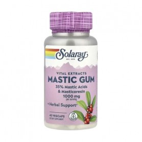 Смола смазочного дерева Solaray Vital Extracts Mastic Gum 1000 мг, 45 вегетарианских капсул