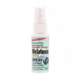Мелатонин NaturesPlus InstaNutrient Melatonin Supplement Spray Натуральная мята в спрее, 60 мл