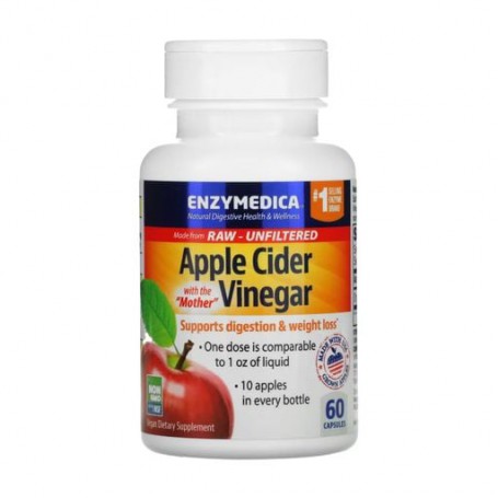 Яблочный уксус Enzymedica Apple Cider Vinegar, 60 капсул