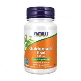 Гидрастист канадский NOW Foods Goldenseal Root 500 мг, 50 веганских капсул