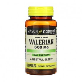 Валериана Mason Natural Whole Herb Valerian 500 мг, 60 капсул