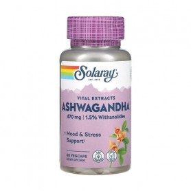 Ашваганда Solaray Ashwagandha 470 мг, 60 капсул