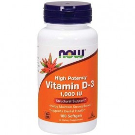 Витамин D NOW Foods Vitamin D-3 1000 IU 180 Softgels (862786)